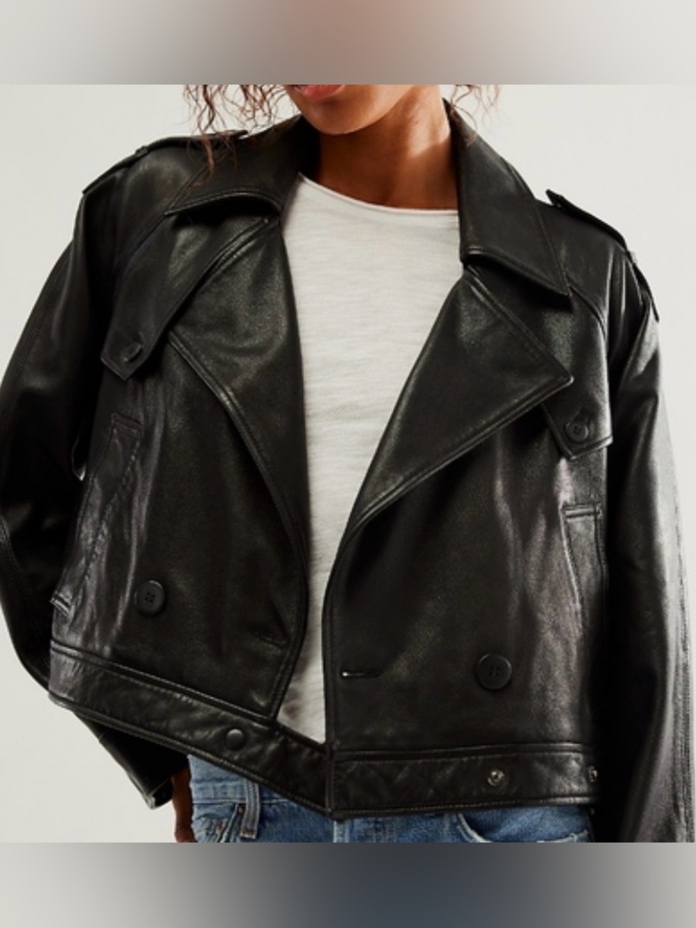 New w tags Free People Modern Chemistry XLarge Leather Jacket Black